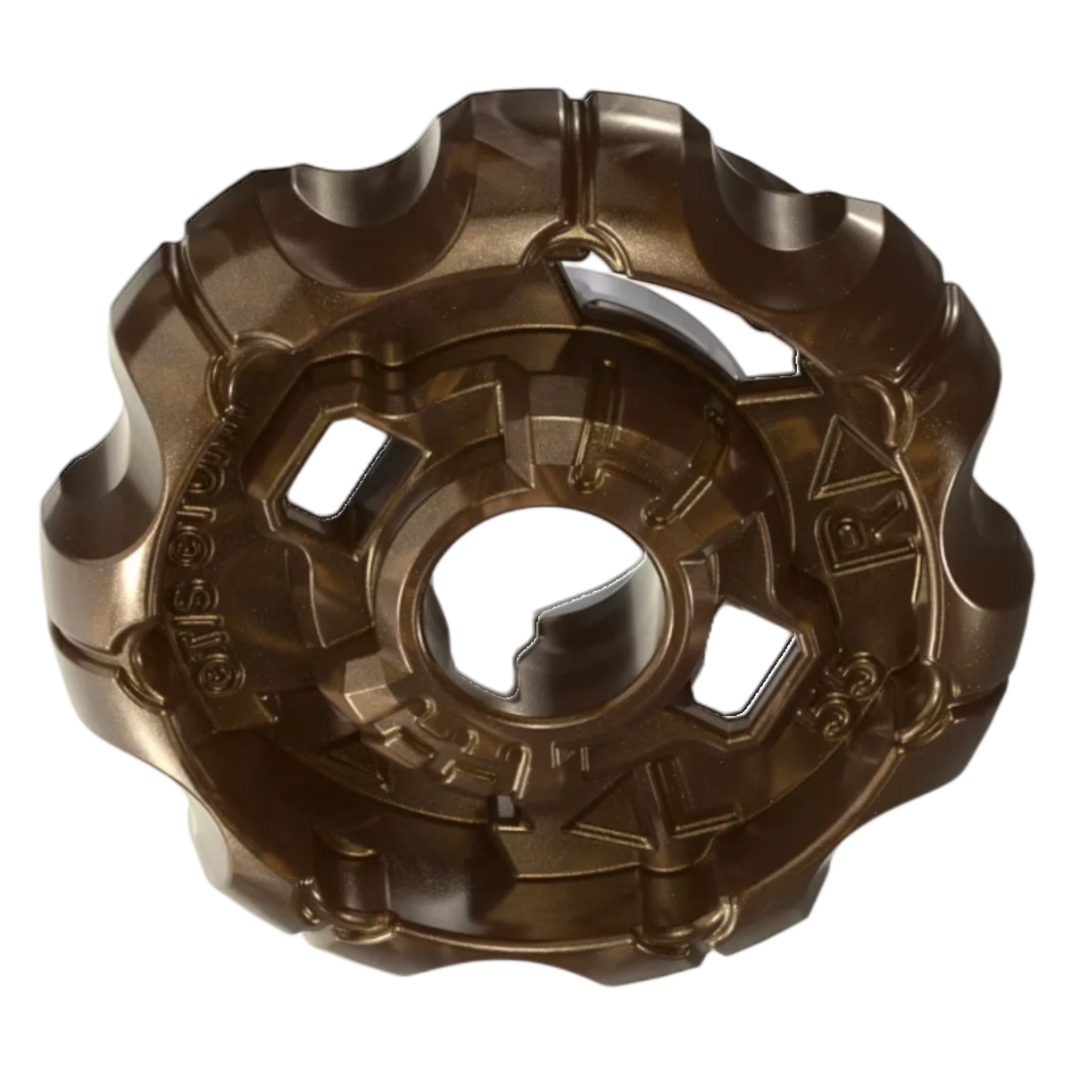 My Store Ratchet 7-55 Beyblade part in metallic bronze, taken from Curse Mummy 7-55W, unused condition.