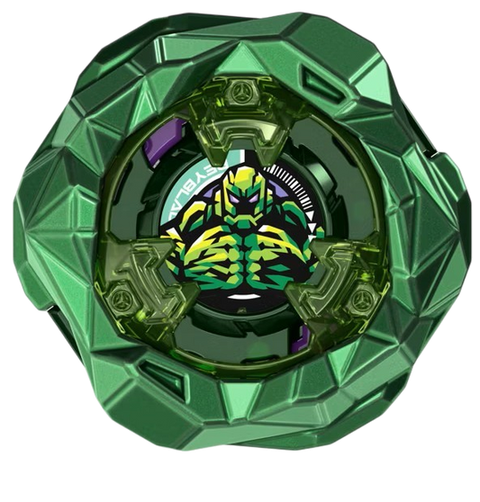 My Store authentic Hasbro Beyblade X Rock Golem blade in metallic green with a central golem character emblem