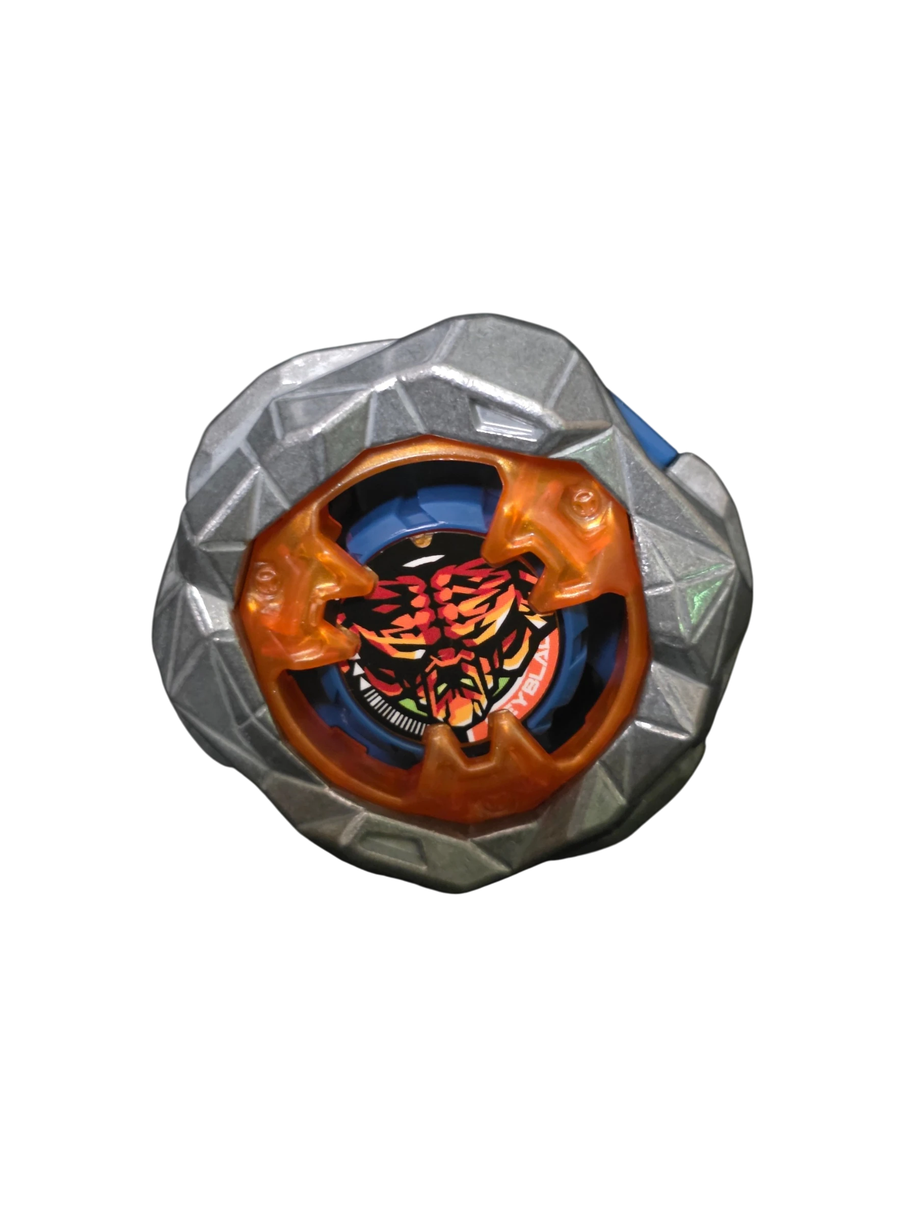 My Store authentic Hasbro Beyblade X Rock Golem blade part with silver metallic finish and orange accents