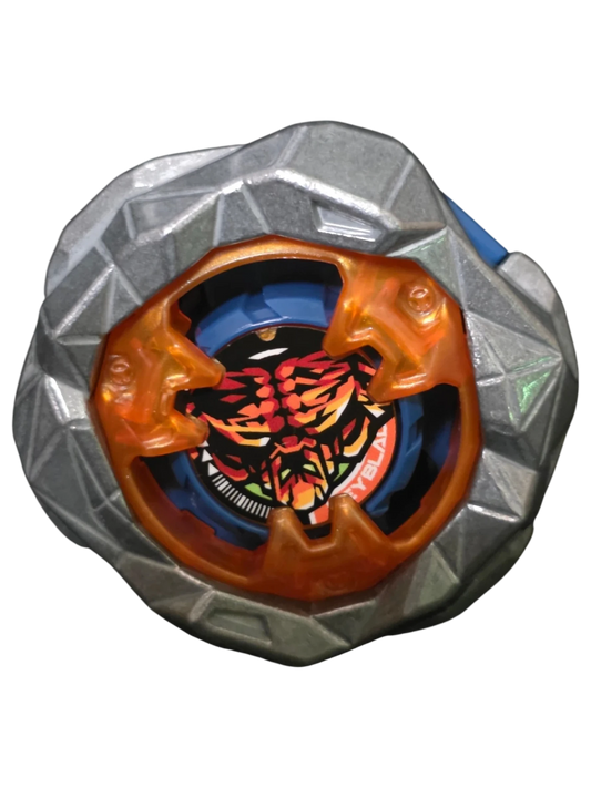 My Store authentic Hasbro Beyblade X Rock Golem blade part with silver metallic finish and orange accents