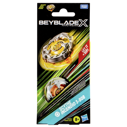 My Store Scythe Incendio 3-80B Beyblade X balance type spinning top in original sealed retail packaging