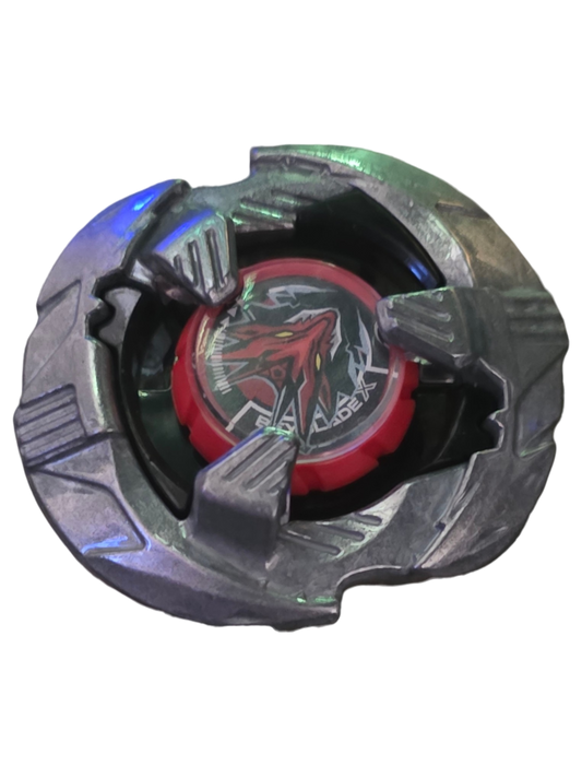 My Store authentic Hasbro Beyblade X Shelter Drake blade part in metallic silver with red dragon emblem center