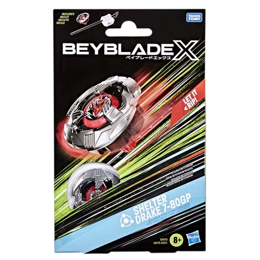 My Store Hasbro Beyblade X Shelter Drake 7-80GP balance type spinning top in original sealed retail packaging