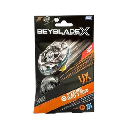 My Store Silver Wolf 3-80FB Beyblade X stamina top in original packaging with ripcord launcher