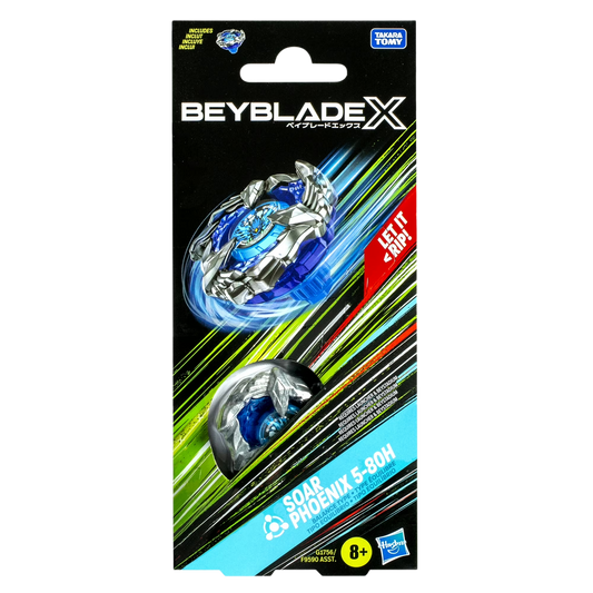My Store Beyblade X Soar Phoenix 5-80H attack type starter set with launcher in original factory sealed packaging