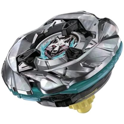 My Store Sterling Wolf 3-80FB Stamina Type Beyblade X top with metallic silver blade and wolf emblem