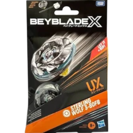 My Store Sterling Wolf 3-80FB Beyblade X stamina top in original retail packaging with included launcher