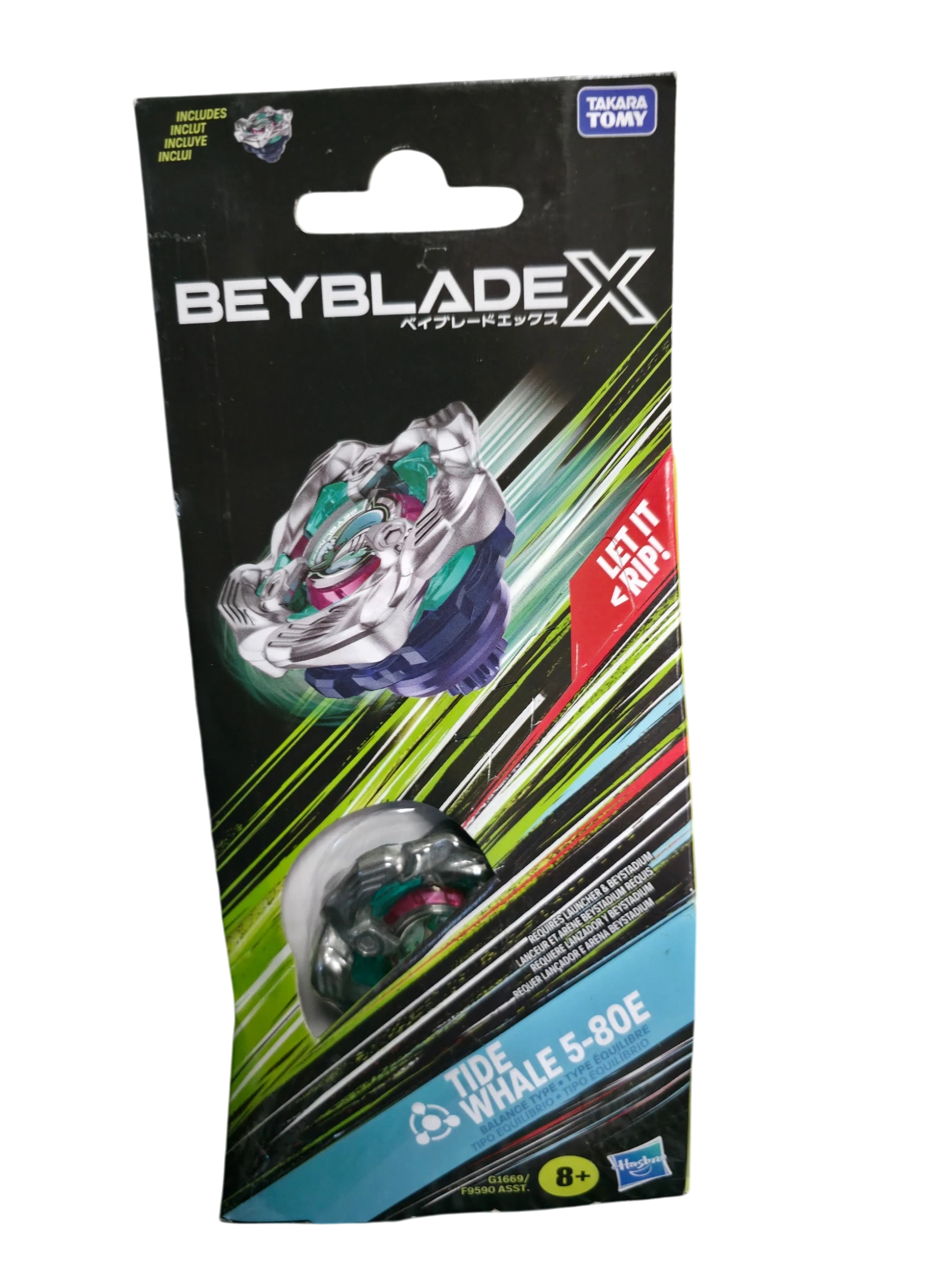 My Store Tide Whale Wave 5-80E Beyblade X balance type booster pack in original retail packaging