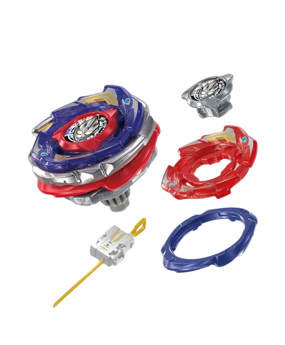 My Store Takara Tomy Beyblade X CX-00 Tiga Rage FT3-60T starter set with blue and red components and winder launcher