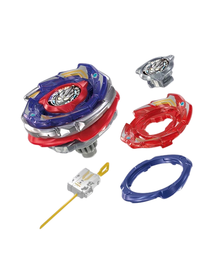 My Store Takara Tomy Beyblade X CX-00 Tiga Rage FT3-60T starter set with blue and red components and winder launcher