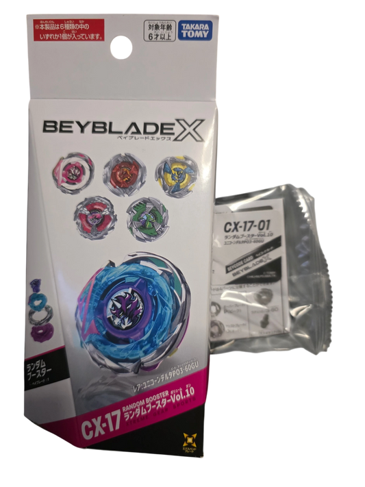 My Store Takara Tomy Beyblade X UnicornDelta PO3-60GU prize booster box with internal parts in sealed packaging
