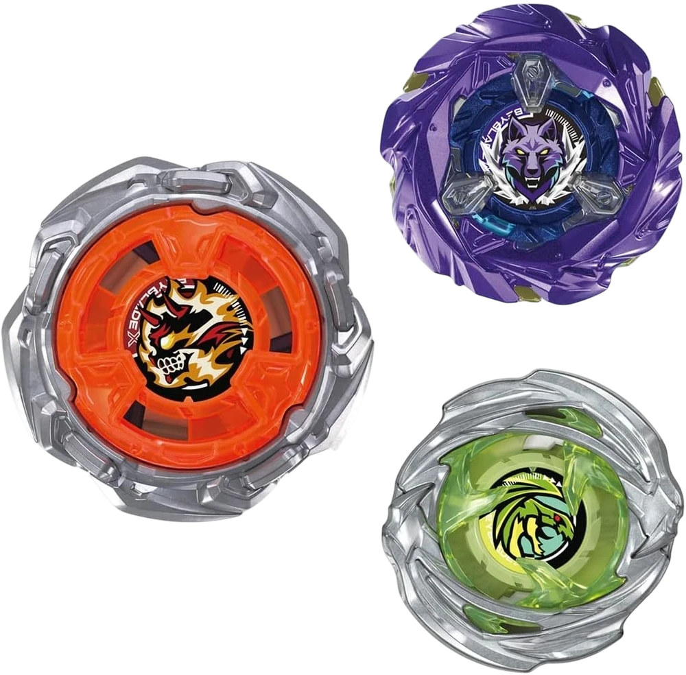 My Store UX-21 Hells Nether Deck Set featuring HellsNether Z, SilverWolf, and WyvernHover Beyblade X spinning tops.
