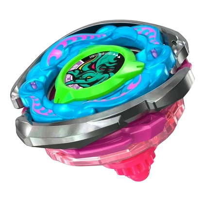 My Store Wriggle Kraken S 3-85O Beyblade X stamina top with blue, green, and pink components on a white background.