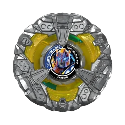 My Store Hasbro Beyblade X Bumblebee Helm Knight blade featuring yellow and silver metallic design