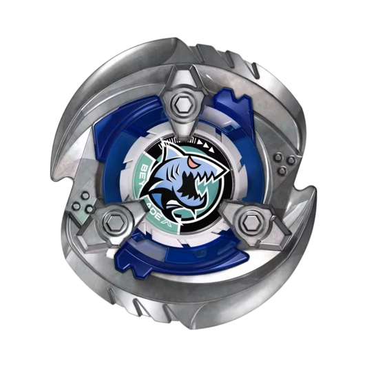 My Store authentic Hasbro Beyblade X Gill Shark stamina blade in silver and blue with shark emblem