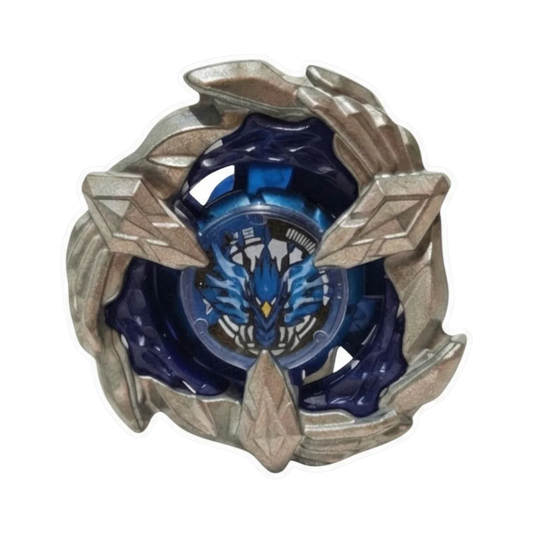 My Store authentic Hasbro Beyblade X Soar Phoenix blade in metallic silver and dark blue with phoenix emblem