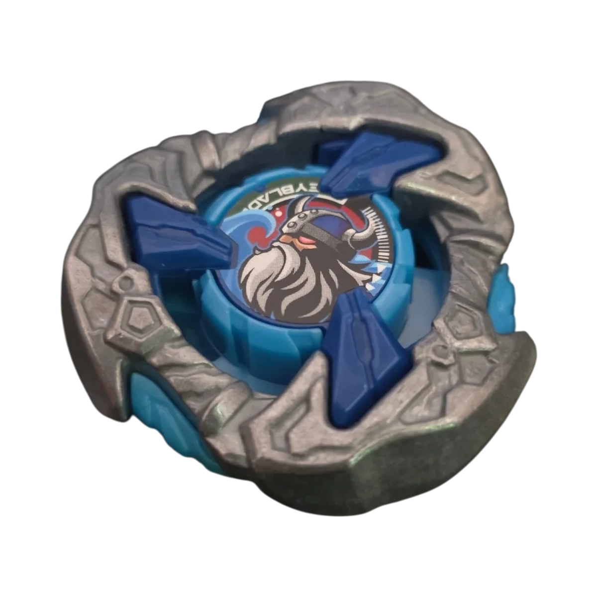 My Store authentic Hasbro Beyblade X Hack Viking blade in blue and metallic silver with Viking warrior emblem