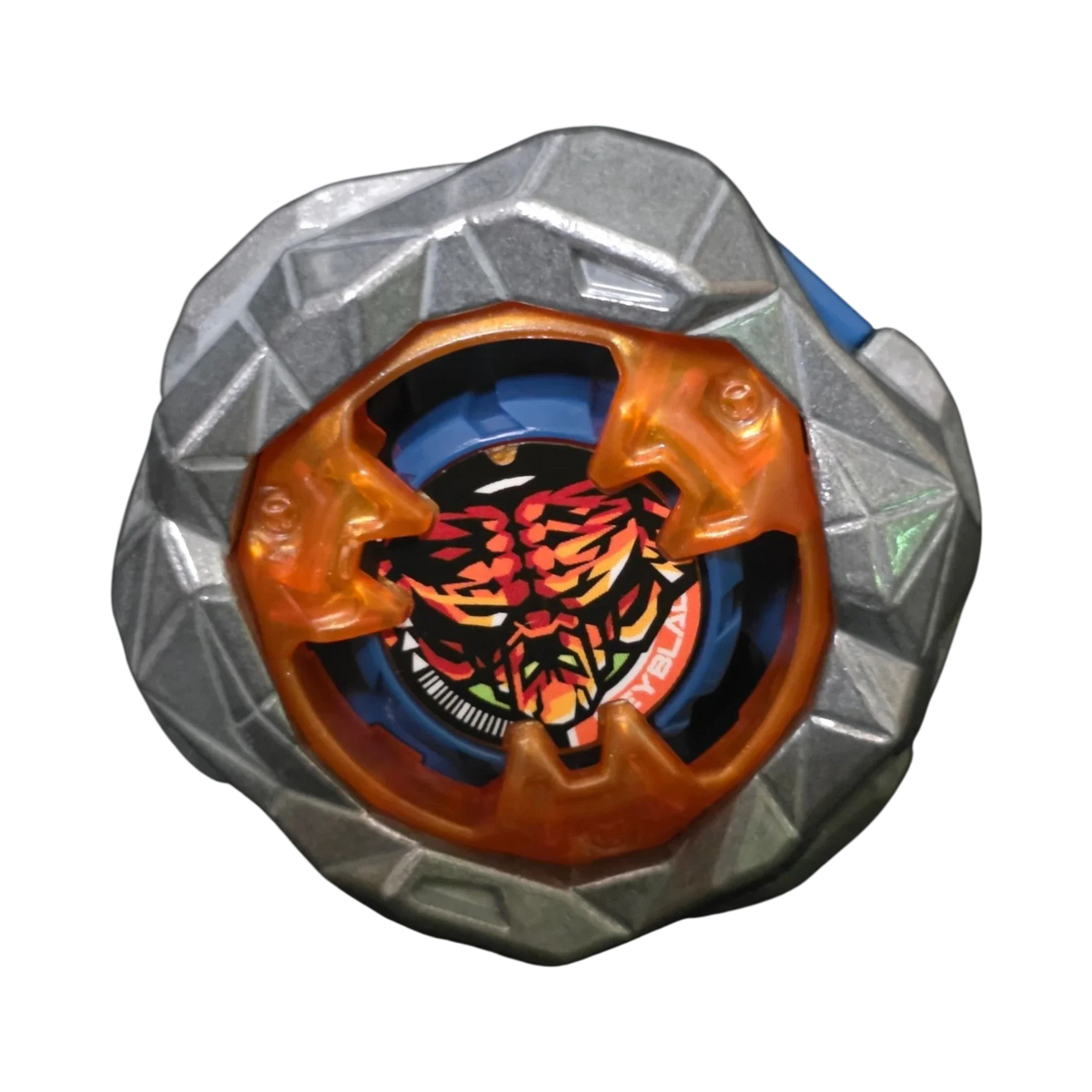 My Store authentic Hasbro Beyblade X Rock Golem blade part with silver metallic finish and orange accents